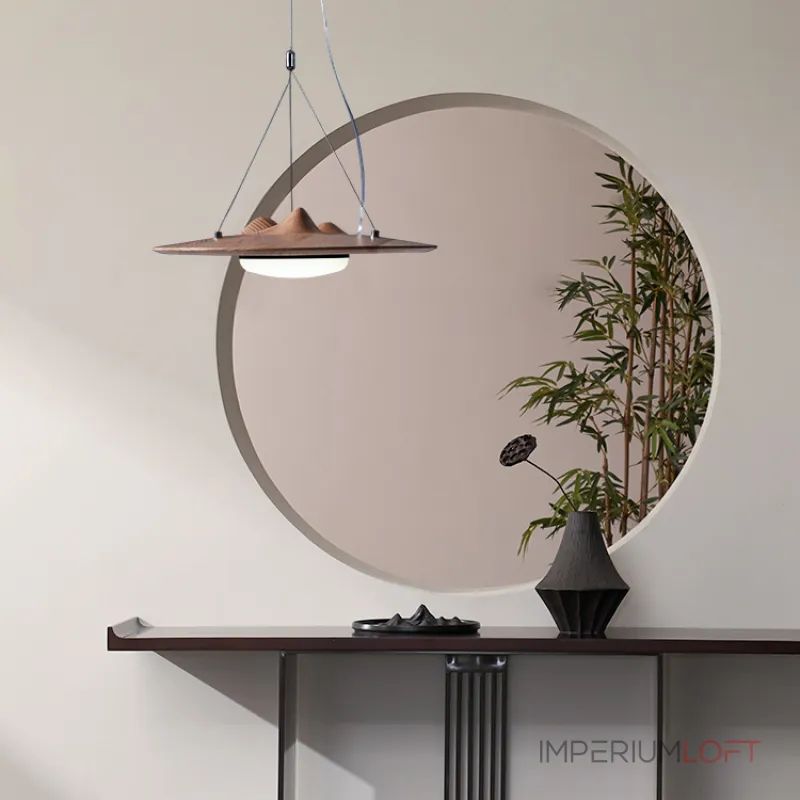 Серия светодиодных подвесных светильников с «холмистым» рельефом на корпусе из высококачественной древесины VILLEM D30 Dark Brown от ImperiumLoft