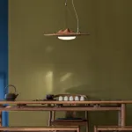 Серия светодиодных подвесных светильников с «холмистым» рельефом на корпусе из высококачественной древесины VILLEM D30 Dark Brown от ImperiumLoft