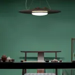 Серия светодиодных подвесных светильников с «холмистым» рельефом на корпусе из высококачественной древесины VILLEM D30 Dark Brown от ImperiumLoft