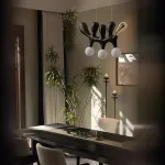 Серия оригинальных светильников из высококачественной древесины различных оттенков и латуни с тремя шарообразными плафонами REUBEN Light Brown от ImperiumLoft