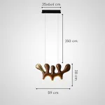 Серия оригинальных светильников из высококачественной древесины различных оттенков и латуни с тремя шарообразными плафонами REUBEN Dark Brown от ImperiumLoft