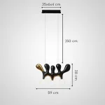 Серия оригинальных светильников из высококачественной древесины различных оттенков и латуни с тремя шарообразными плафонами REUBEN Black от ImperiumLoft