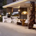 Серия подвесных светильников с купольным абажуром металлических полос SCIRT D20 от ImperiumLoft