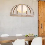 Серия подвесных светильников с купольным абажуром металлических полос SCIRT D20 от ImperiumLoft