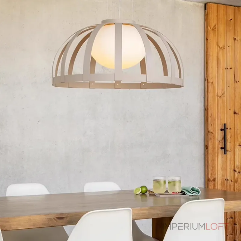 Серия подвесных светильников с купольным абажуром металлических полос SCIRT D20 от ImperiumLoft