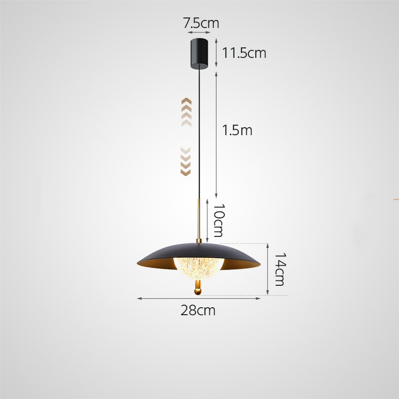 Серия светодиодных подвесных светильников с купольным плафоном и прозрачным рассеивателем с эффектом льда BOGE от ImperiumLoft