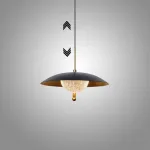 Серия светодиодных подвесных светильников с купольным плафоном и прозрачным рассеивателем с эффектом льда BOGE с с лифтом и сенсорным переключением от ImperiumLoft