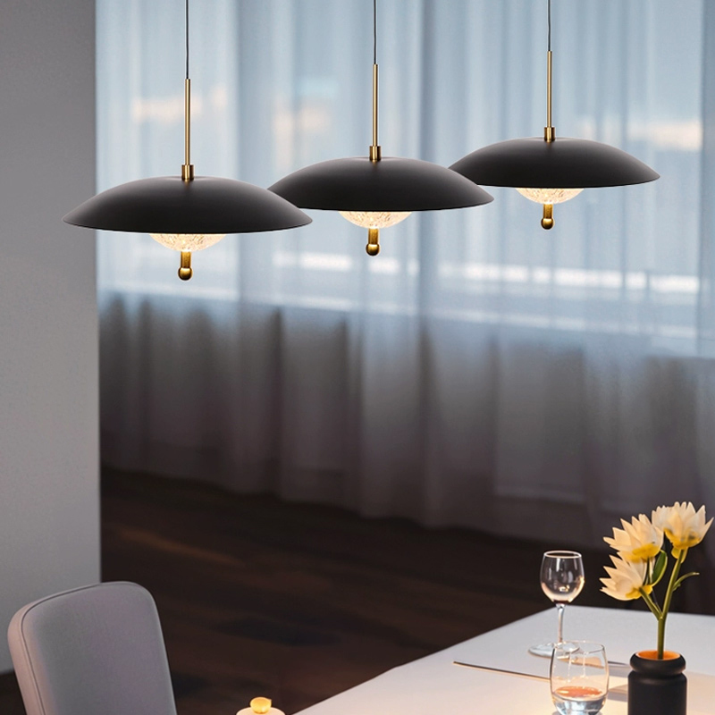 Серия светодиодных подвесных светильников с купольным плафоном и прозрачным рассеивателем с эффектом льда BOGE от ImperiumLoft