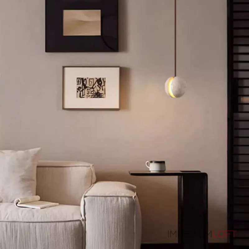 Подвесной светильник с составным плафоном из двух травертиновых полусфер POVL SPLIT от ImperiumLoft Подвесной светильник с составным плафоном из двух травертиновых полусфер POVL SPLIT от ImperiumLoft