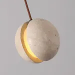 Подвесной светильник с составным плафоном из двух травертиновых полусфер POVL SPLIT от ImperiumLoft