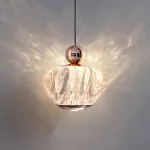 Серия светодиодных подвесных светильников с фигурным прозрачным плафоном и лифтовой регулировкой высоты с лифтом GRAMMA Black с лифтом и сенсорным переключением от ImperiumLoft