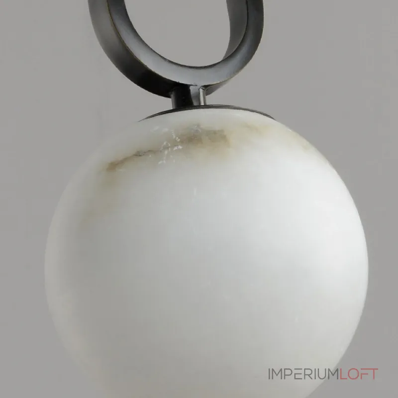Серия подвесных светильников из черненой латуни с шарообразным мраморным плафоном VITAL MARBLE D15 от ImperiumLoft