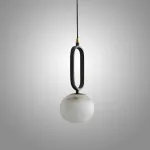 Серия подвесных светильников из черненой латуни с шарообразным мраморным плафоном VITAL MARBLE D15 от ImperiumLoft