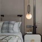 Серия подвесных светильников из черненой латуни с шарообразным мраморным плафоном VITAL MARBLE D15 от ImperiumLoft