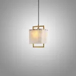 Подвесной светильник с плафоном из мраморных пластин прямоугольной формы на латунном каркасе ADINA MARBLE от ImperiumLoft