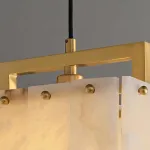 Подвесной светильник с плафоном из мраморных пластин прямоугольной формы на латунном каркасе ADINA MARBLE от ImperiumLoft