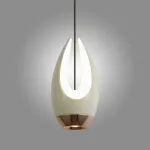 Серия подвесных светильников оригинальной формы с LED-подсветкой по внутреннему контуру и направленным вниз линзированным источников света CAJUS White от ImperiumLoft