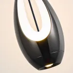 Серия подвесных светильников оригинальной формы с LED-подсветкой по внутреннему контуру и направленным вниз линзированным источников света CAJUS White с лифтом от ImperiumLoft