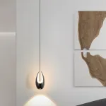 Серия подвесных светильников оригинальной формы с LED-подсветкой по внутреннему контуру и направленным вниз линзированным источников света CAJUS White с лифтом от ImperiumLoft