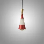 Серия светодиодных подвесных светильников конической формы с мраморной вставкой и лифтовой регулировкой высоты JEFF Red Gold от ImperiumLoft