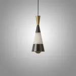 Серия светодиодных подвесных светильников конической формы с мраморной вставкой и лифтовой регулировкой высоты JEFF Black Gold от ImperiumLoft