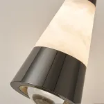 Серия светодиодных подвесных светильников конической формы с мраморной вставкой и лифтовой регулировкой высоты JEFF Black Gold от ImperiumLoft