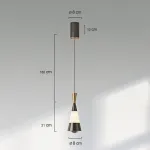 Серия светодиодных подвесных светильников конической формы с мраморной вставкой и лифтовой регулировкой высоты JEFF Black Gold от ImperiumLoft