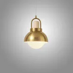 Серия золотых подвесных светильников с деревянным элементом ALISON GOLD Light Brown от ImperiumLoft