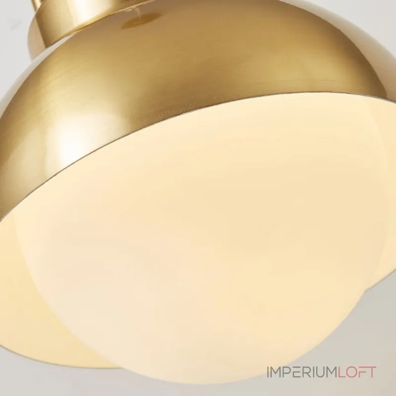 Серия золотых подвесных светильников с деревянным элементом ALISON GOLD Dark Brown от ImperiumLoft