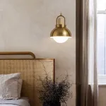 Серия золотых подвесных светильников с деревянным элементом ALISON GOLD Dark Brown от ImperiumLoft