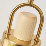 Серия золотых подвесных светильников с деревянным элементом ALISON GOLD Dark Brown от ImperiumLoft