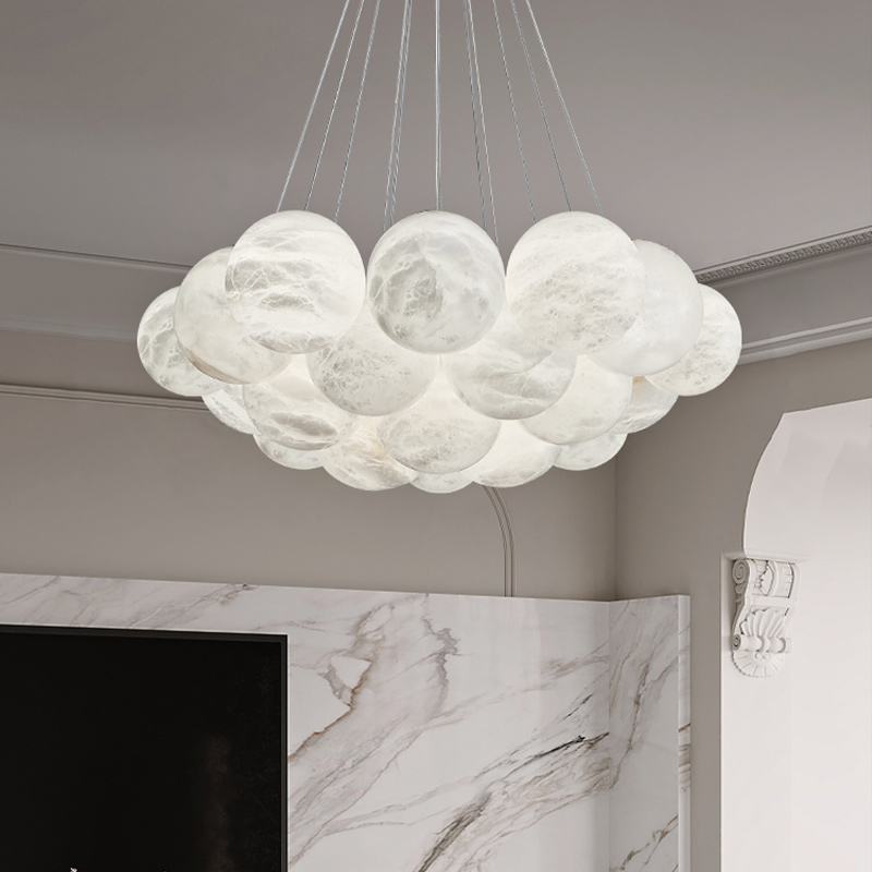 Подвесная люстра LILLIS BALL MARBLE B D75 L19 Cloud Marble