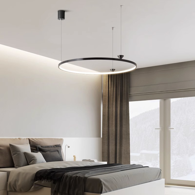 Серия светодиодных люстр с креплением в форме конуса на кольцевом корпусе из черненой латуни NORDEN B D80 от ImperiumLoft