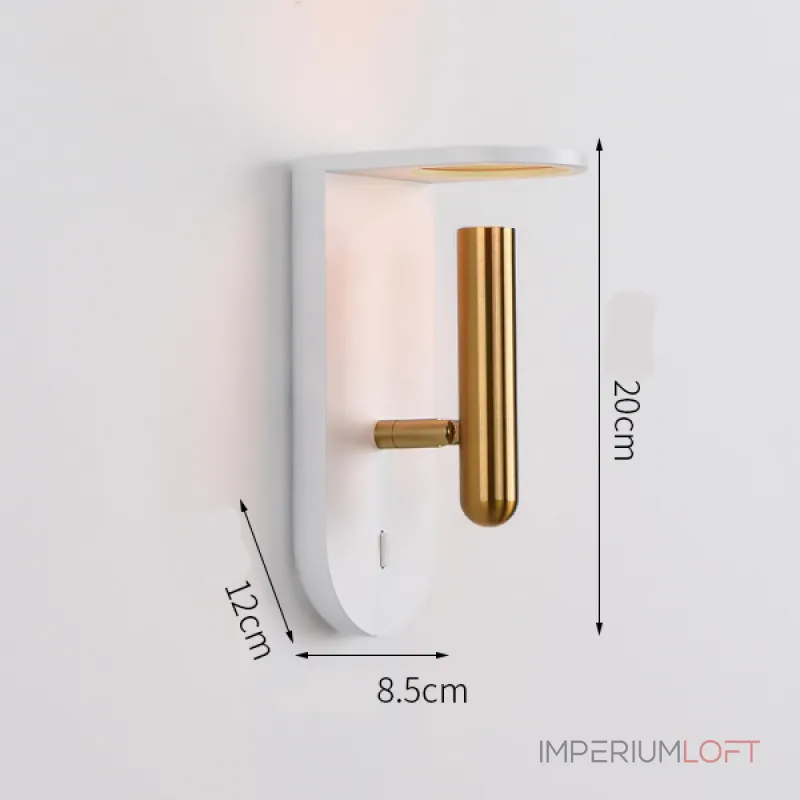 Настенный светодиодный светильник с поворотным спотом на угловом основании с узорчатым рассеивателем TERES White от ImperiumLoft