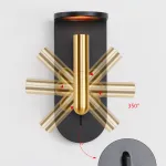 Настенный светодиодный светильник с поворотным спотом на угловом основании с узорчатым рассеивателем TERES Black от ImperiumLoft