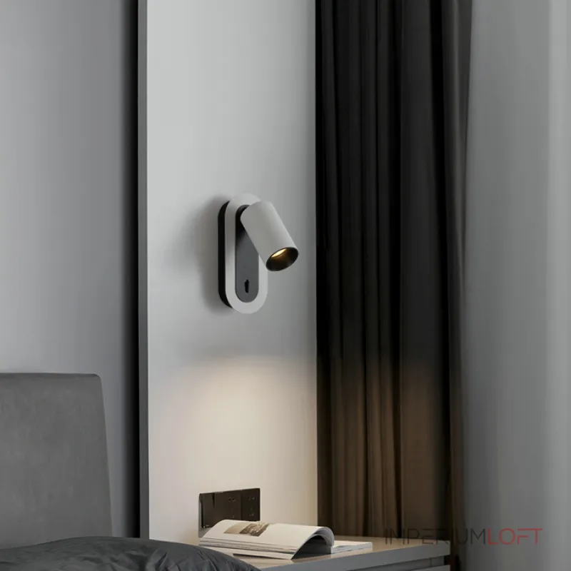 Минималистичный настенный светильник с поворотным плафоном и выключателем на корпусе BENKA 3000К от ImperiumLoft