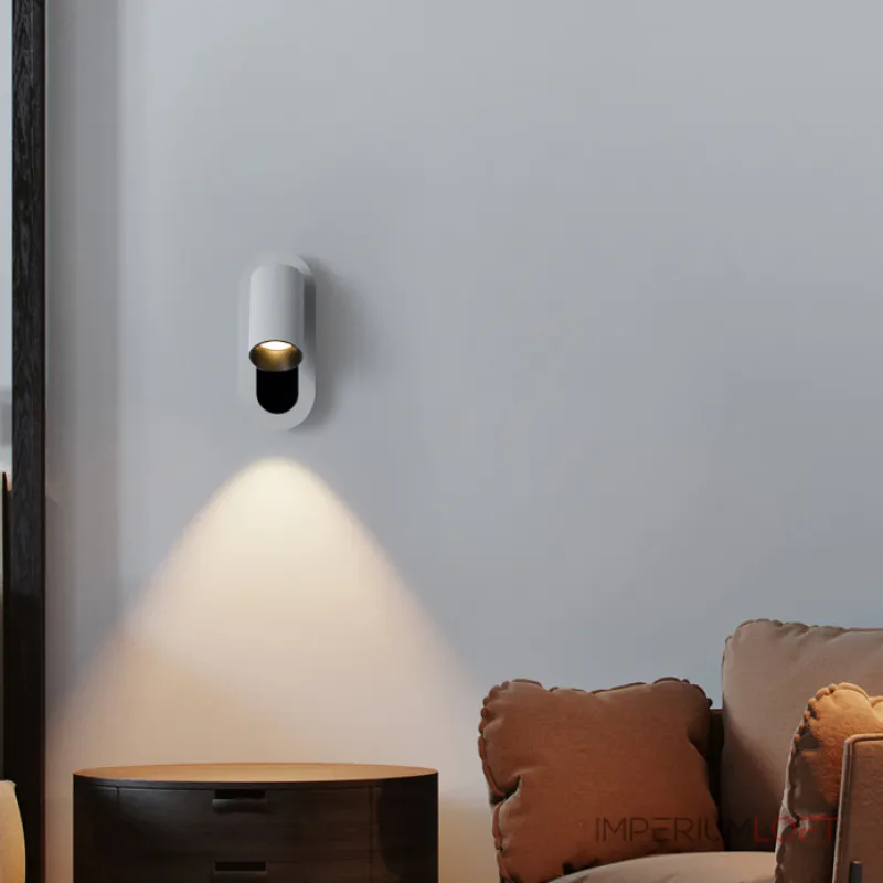 Минималистичный настенный светильник с поворотным плафоном и выключателем на корпусе BENKA 3000К от ImperiumLoft