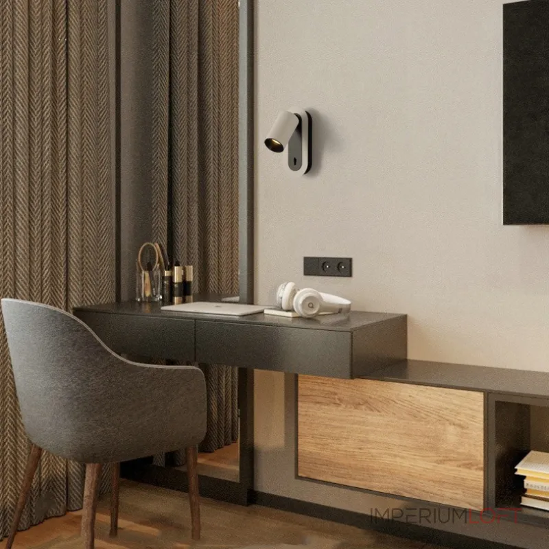 Минималистичный настенный светильник с поворотным плафоном и выключателем на корпусе BENKA 3000К от ImperiumLoft