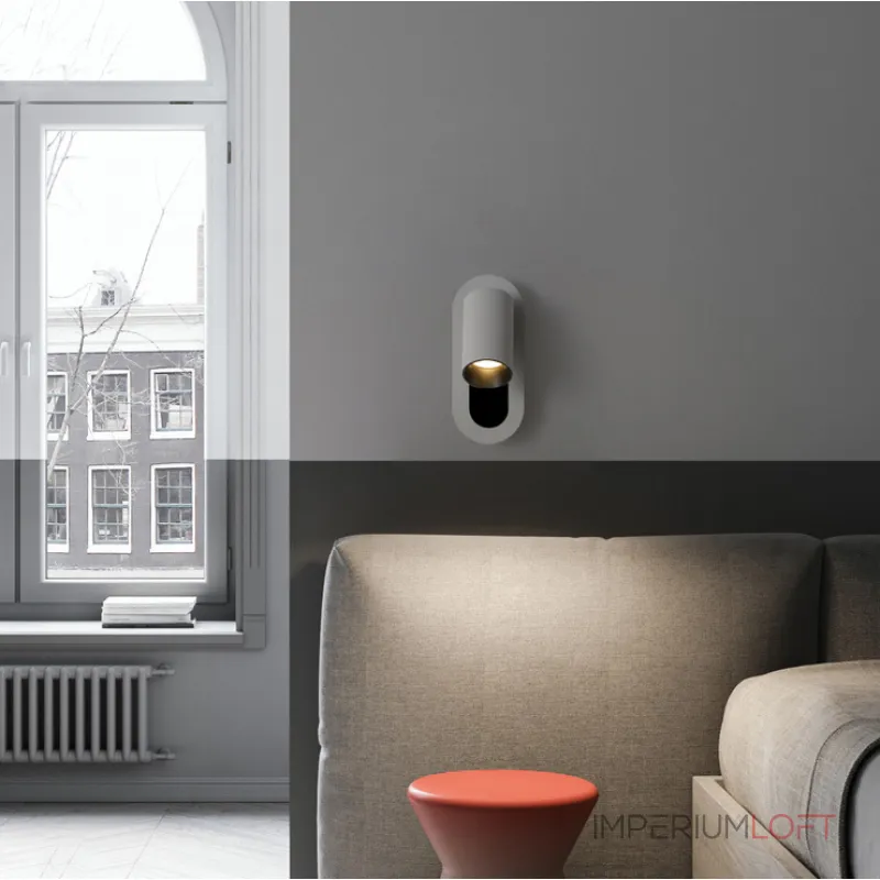 Минималистичный настенный светильник с поворотным плафоном и выключателем на корпусе BENKA 3000К от ImperiumLoft