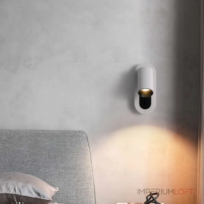 Минималистичный настенный светильник с поворотным плафоном и выключателем на корпусе BENKA 3000К от ImperiumLoft