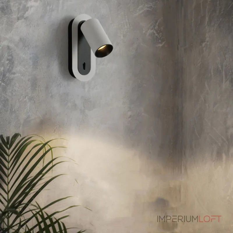 Минималистичный настенный светильник с поворотным плафоном и выключателем на корпусе BENKA 3000К от ImperiumLoft