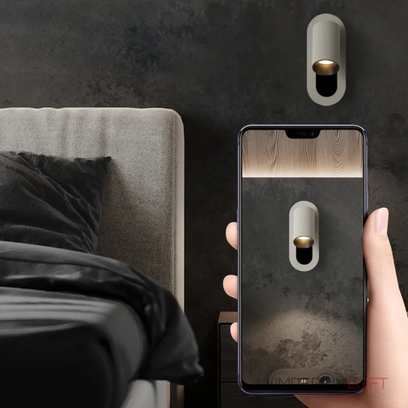 Минималистичный настенный светильник с поворотным плафоном и выключателем на корпусе BENKA 3000К от ImperiumLoft