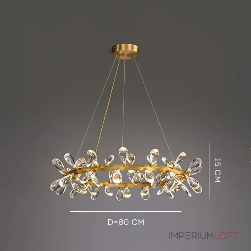 Серия кольцевых светодиодных люстр с рассеивателями из хрустальных кристаллов GLORIOLE RING B D80 от ImperiumLoft