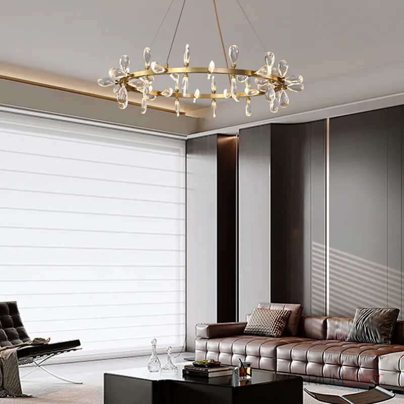 Серия кольцевых светодиодных люстр с рассеивателями из хрустальных кристаллов GLORIOLE RING A D115 от ImperiumLoft