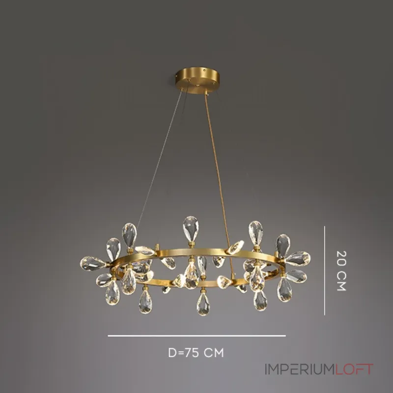 Серия кольцевых светодиодных люстр с рассеивателями из хрустальных кристаллов GLORIOLE RING A D75 от ImperiumLoft