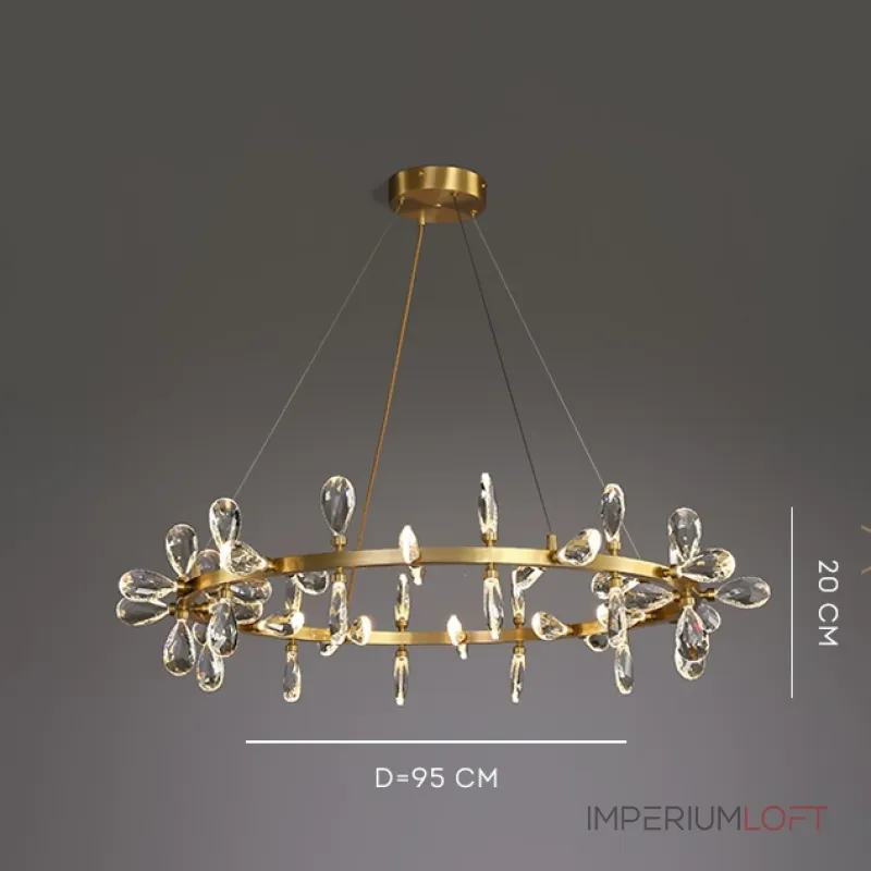 Серия кольцевых светодиодных люстр с рассеивателями из хрустальных кристаллов GLORIOLE RING A D95 от ImperiumLoft