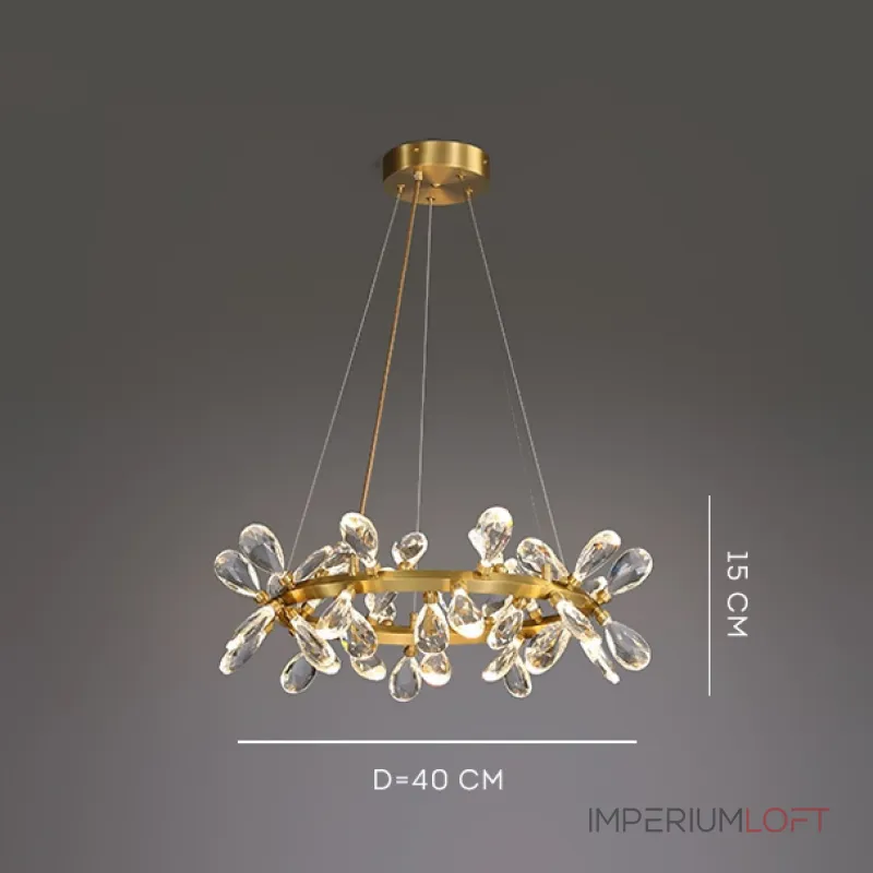 Серия кольцевых светодиодных люстр с рассеивателями из хрустальных кристаллов GLORIOLE RING B D40 от ImperiumLoft