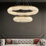 Серия светодиодных кольцевых люстр с волнистым полупрозрачным корпусом с эффектом льда NELIUS WAVY A D80 от ImperiumLoft