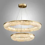 Серия светодиодных кольцевых люстр с волнистым полупрозрачным корпусом с эффектом льда NELIUS WAVY B D50+80 от ImperiumLoft