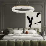 Серия светодиодных кольцевых люстр с волнистым полупрозрачным корпусом с эффектом льда NELIUS WAVY A D80 от ImperiumLoft